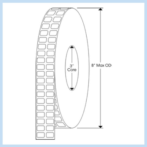 PLT-105 1/2" x 21/64" Rectangle<p>Blank White Thermal Transfer Labels