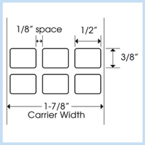 PLT-110 1/2" x 3/8" Rectangle<p>Blank White Thermal Transfer Labels