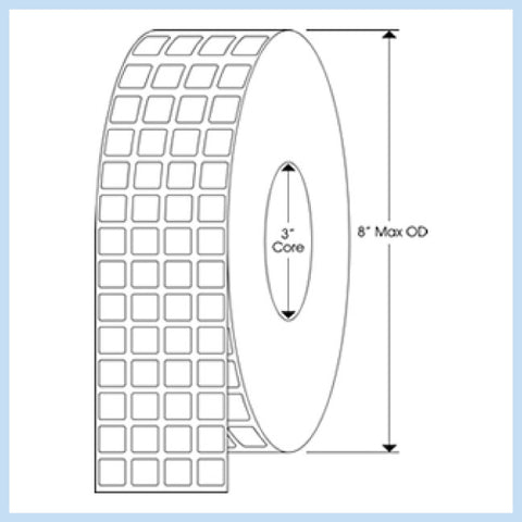 PLT-115 1/2" x 1/2" Square<p>Blank White Thermal Transfer Labels