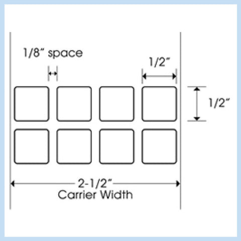 PLT-115 1/2" x 1/2" Square<p>Blank White Thermal Transfer Labels