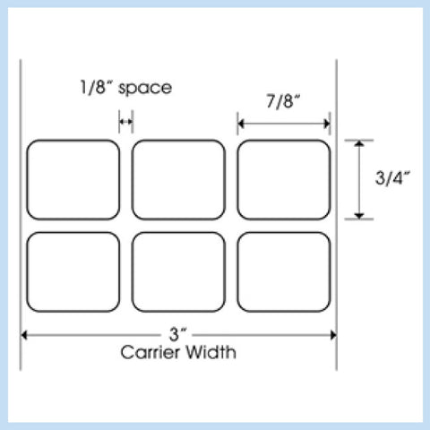 PLT-140 7/8" x 3/4" Rectangle<p>Blank White Thermal Transfer Labels