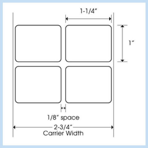 PLT-170 1-1/4" x 1" Rectangle<p>Blank White Thermal Transfer Labels