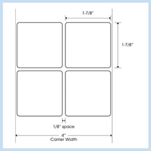 PLT-215 1-7/8" x 1-7/8" Square<p>Blank White Thermal Transfer Labels