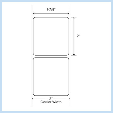 PLT-220 1-7/8" x 2" Rectangle<p>Blank White Thermal Transfer Labels