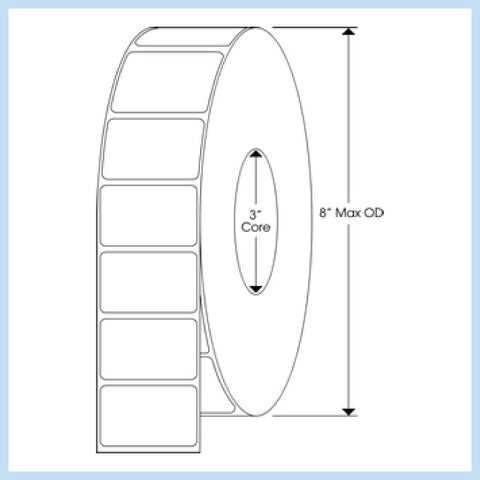 PLT-225 2" x 1-1/4" Rectangle<p>Blank White Thermal Transfer Labels