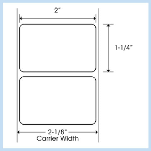 PLT-225 2" x 1-1/4" Rectangle<p>Blank White Thermal Transfer Labels