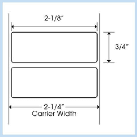 PLT-230 2-1/8" x 3/4" Rectangle<p>Blank White Thermal Transfer Labels