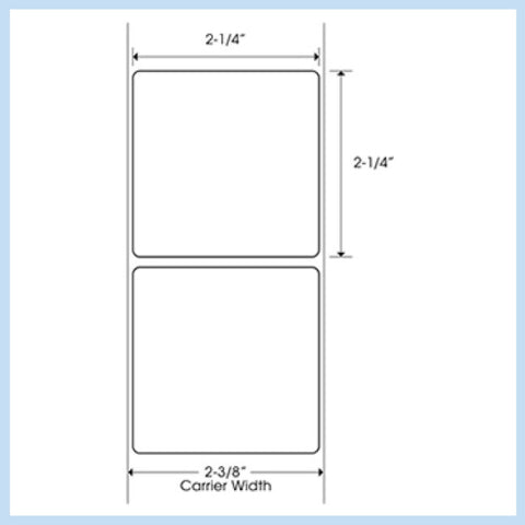 PLT-235 2-1/4" x 2-1/4" Square<p>Blank White Thermal Transfer Labels