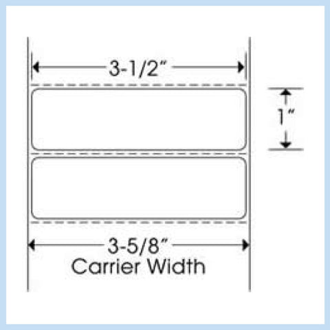 PLT-265 3-1/2" x 1" Rectangle<p>Blank White Thermal Transfer Labels