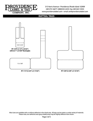 Item# RT-129-15 Rattail Tags <br/> 1" Core, 5" Roll OD