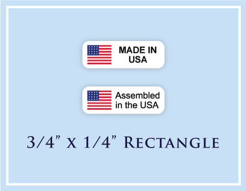 C.  3/4" x 1/4" Rectangle <p>Made in USA Labels