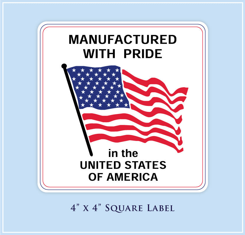 J.  4" x 4" Square <p>Made in USA Labels