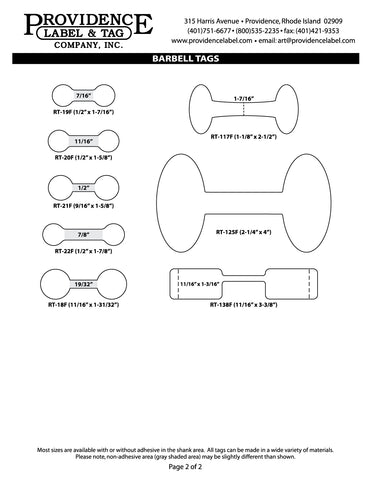 Item# RT-86-38 Barbell Tags <br/> 3" Core, 8" Roll OD