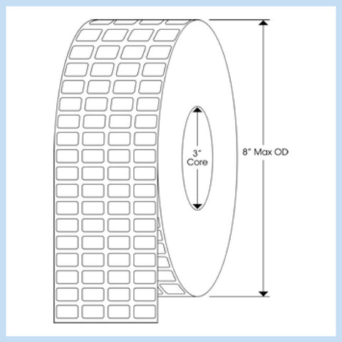 PLT-120 5/8" x 3/8" Rectangle<p>Blank White Thermal Transfer Labels