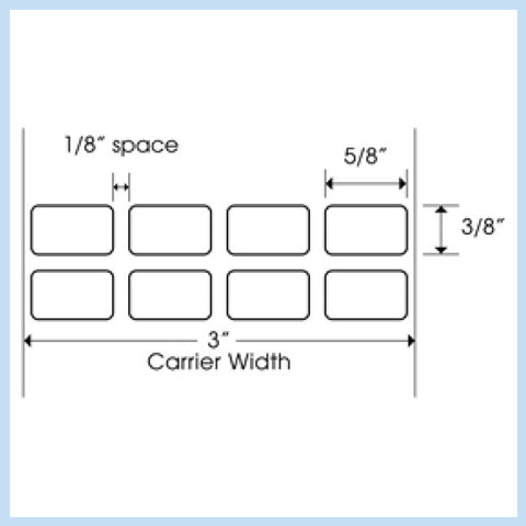 PLT-120 5/8" x 3/8" Rectangle<p>Blank White Thermal Transfer Labels