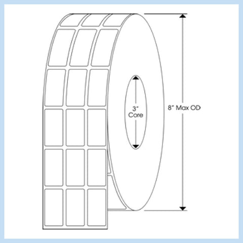 PLT-130 3/4" x 1-1/2" Rectangle<p>Blank White Thermal Transfer Labels