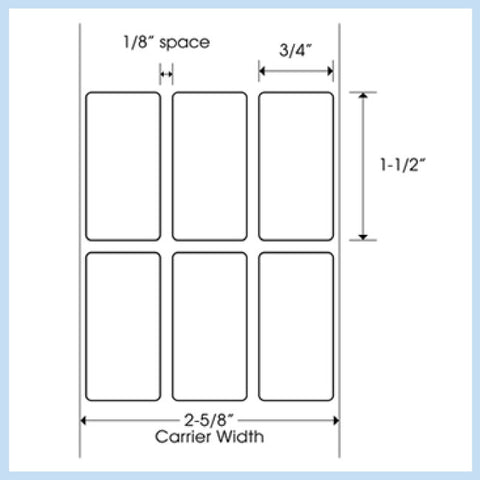 PLT-130 3/4" x 1-1/2" Rectangle<p>Blank White Thermal Transfer Labels
