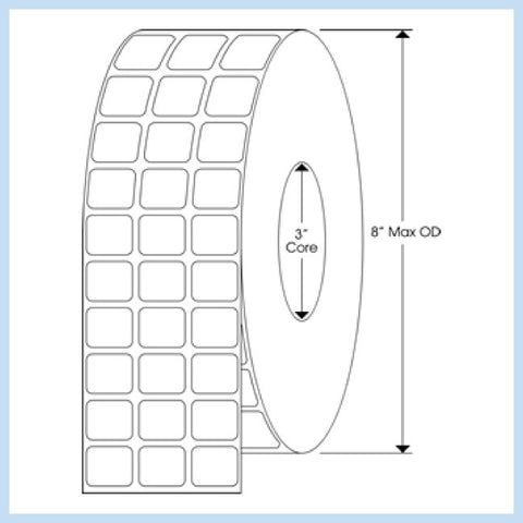 PLT-140 7/8" x 3/4" Rectangle<p>Blank White Thermal Transfer Labels