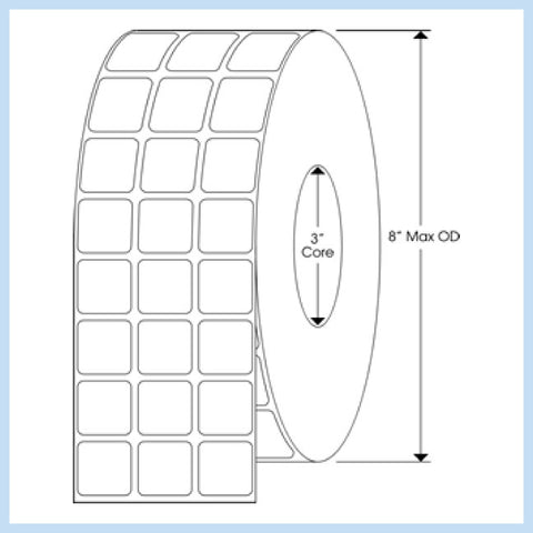 PLT-145 1" x 1" Square<p>Blank White Thermal Transfer Labels