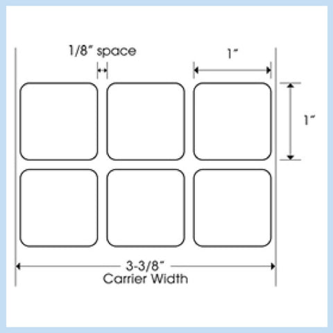 PLT-145 1" x 1" Square<p>Blank White Thermal Transfer Labels