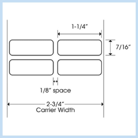 PLT-155 1-1/4" x 7/16" Rectangle<p>Blank White Thermal Transfer Labels