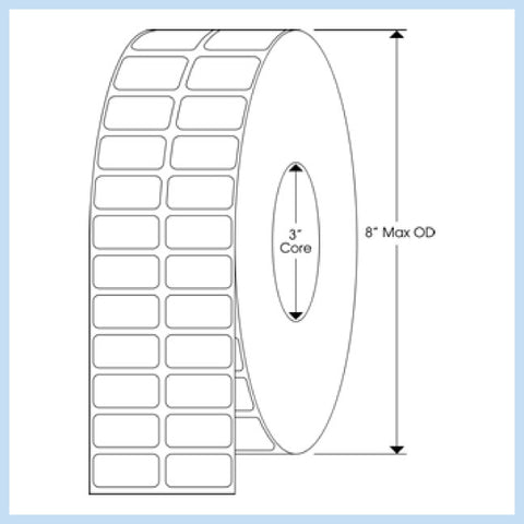 PLT-160 1-1/4" x 5/8" Rectangle<p>Blank White Thermal Transfer Labels