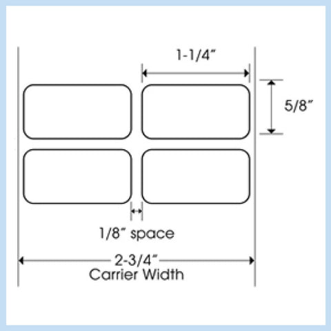 PLT-160 1-1/4" x 5/8" Rectangle<p>Blank White Thermal Transfer Labels
