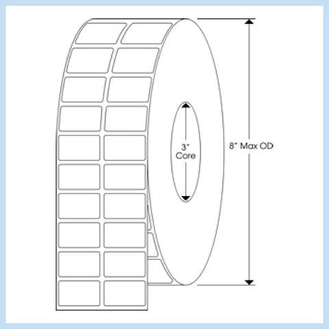 PLT-165 1-1/4" x 3/4" Rectangle<p>Blank White Thermal Transfer Labels