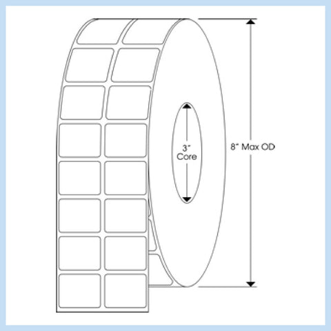 PLT-170 1-1/4" x 1" Rectangle<p>Blank White Thermal Transfer Labels