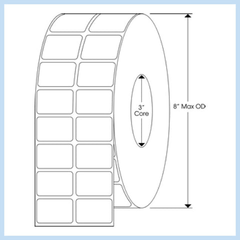 PLT-185 1-1/2" x 1" Rectangle<p>Blank White Thermal Transfer Labels