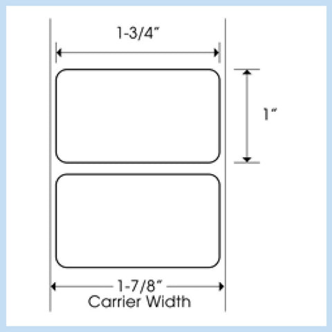 PLT-205 1-3/4" x 1" Rectangle<p>Blank White Thermal Transfer Labels