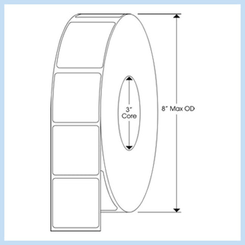 PLT-220 1-7/8" x 2" Rectangle<p>Blank White Thermal Transfer Labels