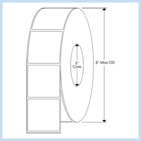 PLT-235 2-1/4" x 2-1/4" Square<p>Blank White Thermal Transfer Labels