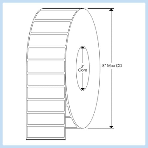 PLT-240 2-1/2" x 3/4" Rectangle<p>Blank White Thermal Transfer Labels