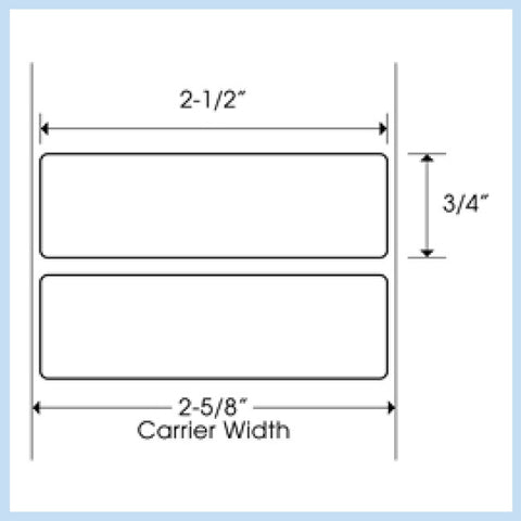 PLT-240 2-1/2" x 3/4" Rectangle<p>Blank White Thermal Transfer Labels