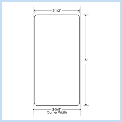 PLT-245 2-1/2" x 5" Rectangle<p>Blank White Thermal Transfer Labels