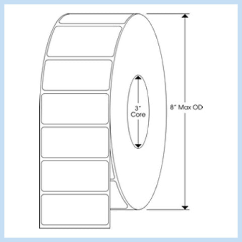 PLT-250 2-3/4" x 1-1/4" Rectangle<p>Blank White Thermal Transfer Labels