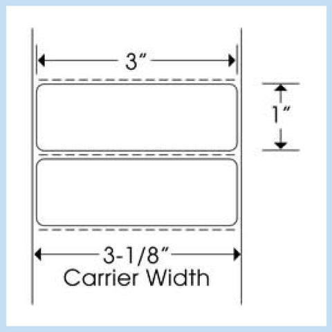 PLT-255 3" x 1" Rectangle<p>Blank White Thermal Transfer Labels
