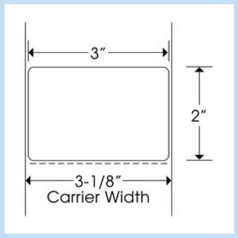 PLT-260 3" x 2" Rectangle<p>Blank White Thermal Transfer Labels