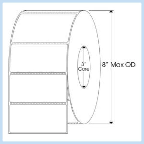 PLT-270 4" x 2" Rectangle<p>Blank White Thermal Transfer Labels