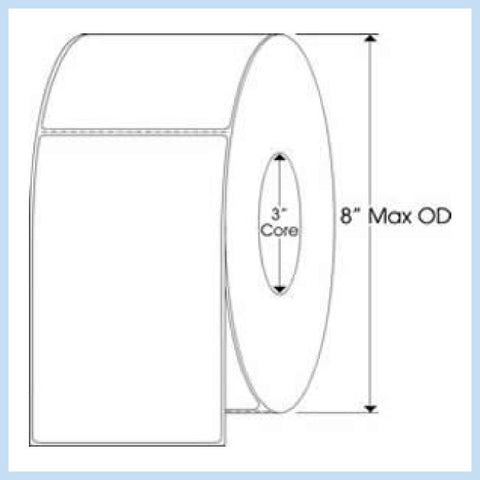 PLT-285 4" x 6-1/2" Rectangle<p>Blank White Thermal Transfer Labels