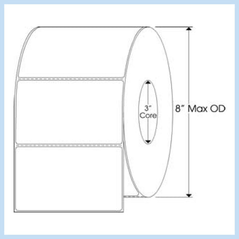 PLT-295 5" x 3" Rectangle<p>Blank White Thermal Transfer Labels