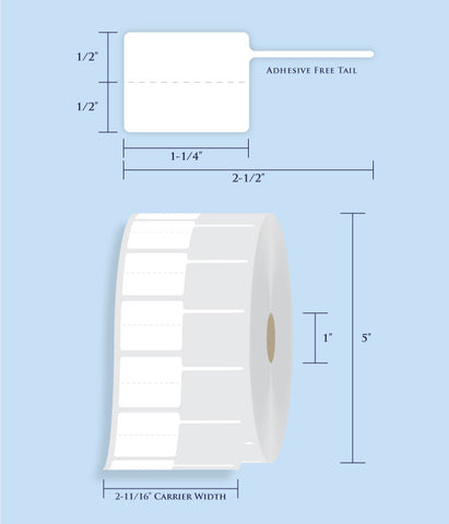 Item# RT-108-15 Rattail Tags <br/> 1" Core, 5" Roll OD