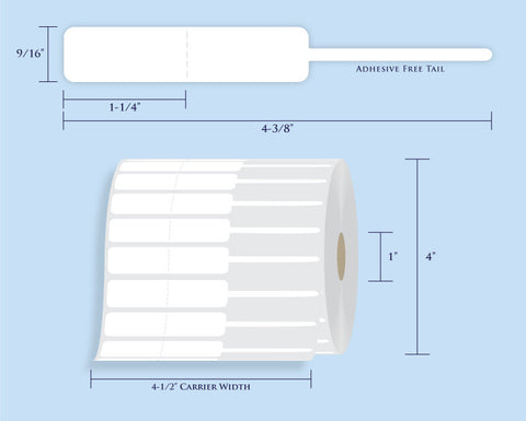 Item# RT-120-14 Rattail Tags <br/> 1" Core, 4" Roll OD