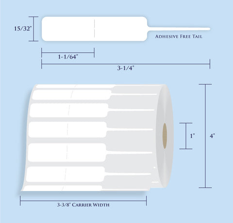 Item# RT-129-14 Rattail Tags <br/> 1" Core, 4" Roll OD