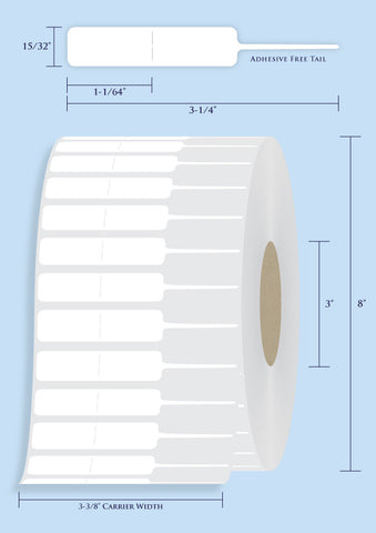 Item# RT-129-38 Rattail Tags <br/> 3" Core, 8" Roll OD