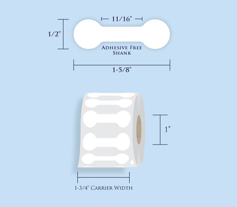 Item# RT-20-MiniRoll Barbell Tags <br/> 1" Core, 1,000 Tags