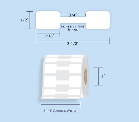 Item# RT-58-MiniRoll Barbell Tags <br/> 1" Core, 1,000 Tags