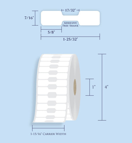 Item# RT-76-14 Barbell Tags <br/> 1" Core, 4" Roll OD