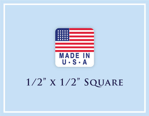 D.  1/2" x 1/2" Square <p>Made in USA Labels